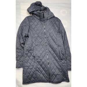 Obermeyer Women Quilted Insulated Hooded Winter Coat Puffer Jacket Gray Size L